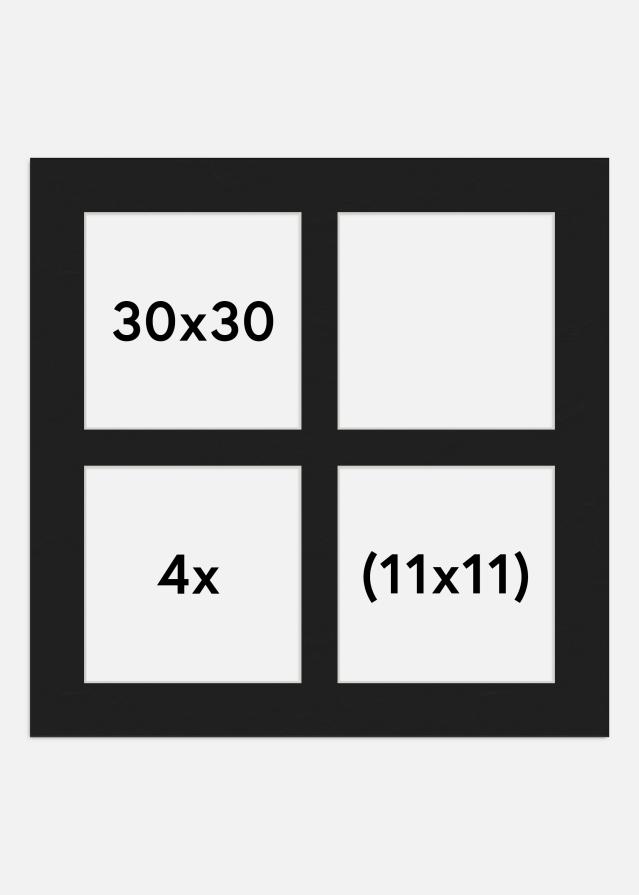 Paspartu Crno 30x30 cm - Kolaž 4 Slike (11x11 cm)