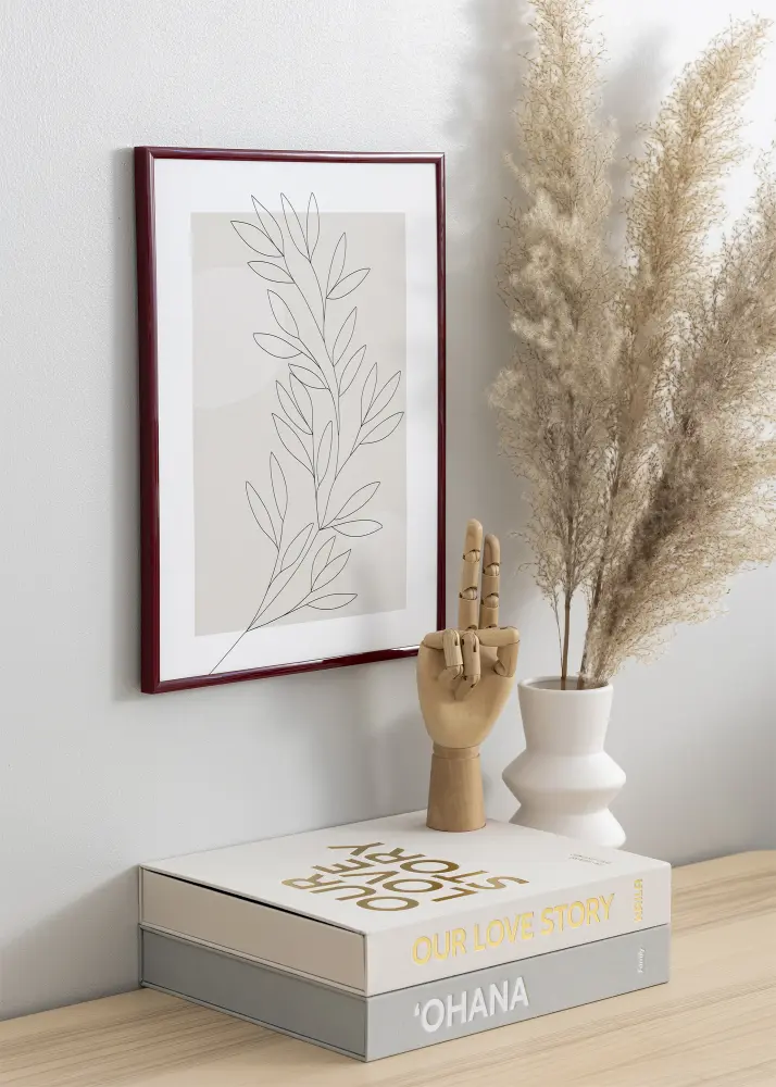 Okvir New Lifestyle Tamno crvena 30x40 cm - Paspartu Crno 21x30 cm