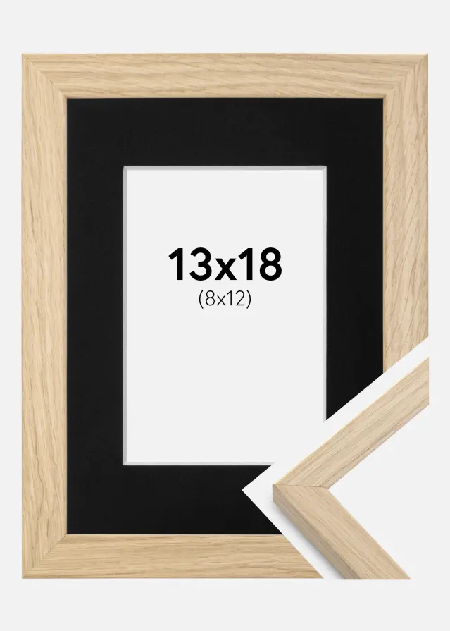Okvir Grimsåker Hrast 13x18 cm - Paspartu Crno 9x13 cm