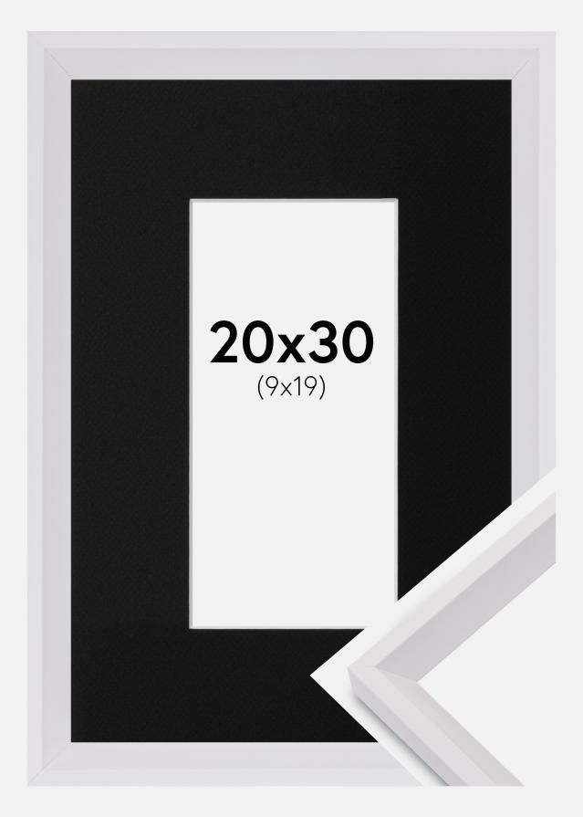 Okvir Globe Bijelo 20x30 cm - Paspartu Crno 10x20 cm