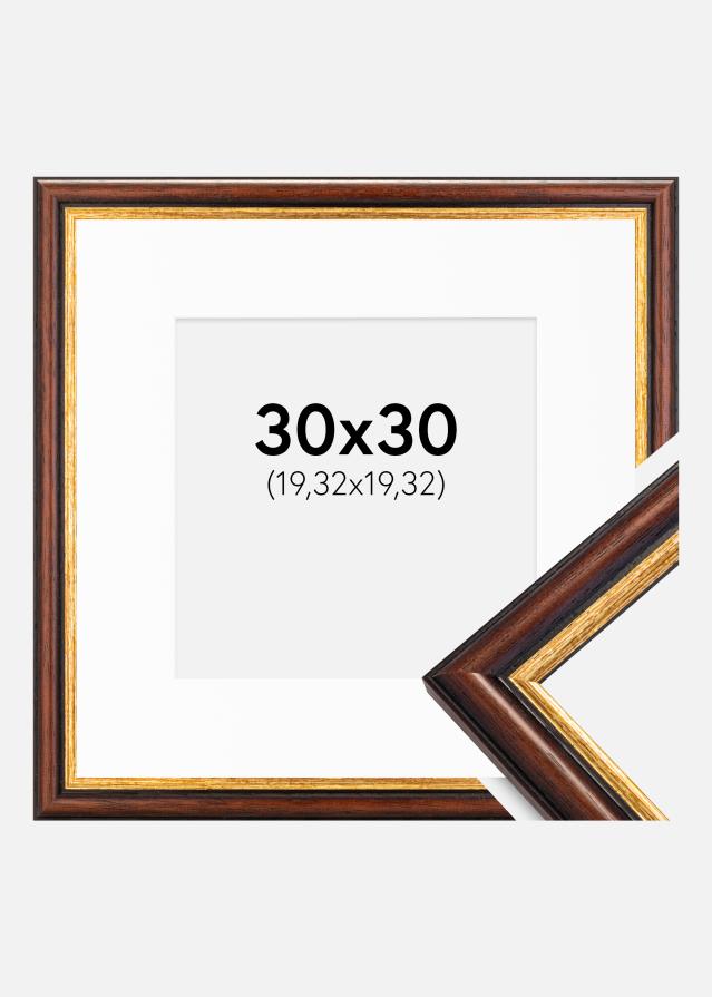 Okvir Siljan Smeđa 30x30 cm - Paspartu Bijelo 8x8 inches