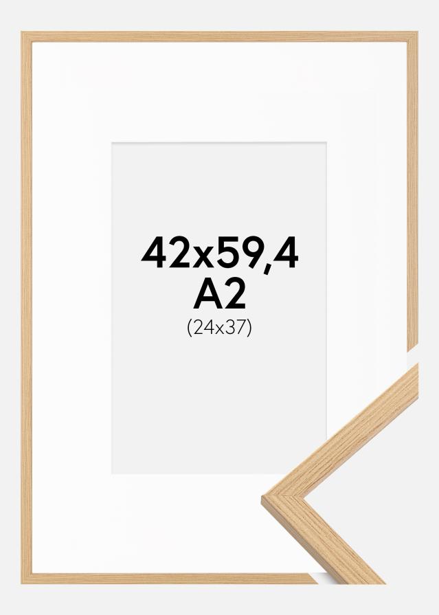 Okvir Galant Hrast 42x59,4 cm (A2) - Paspartu Bijelo 25x38 cm