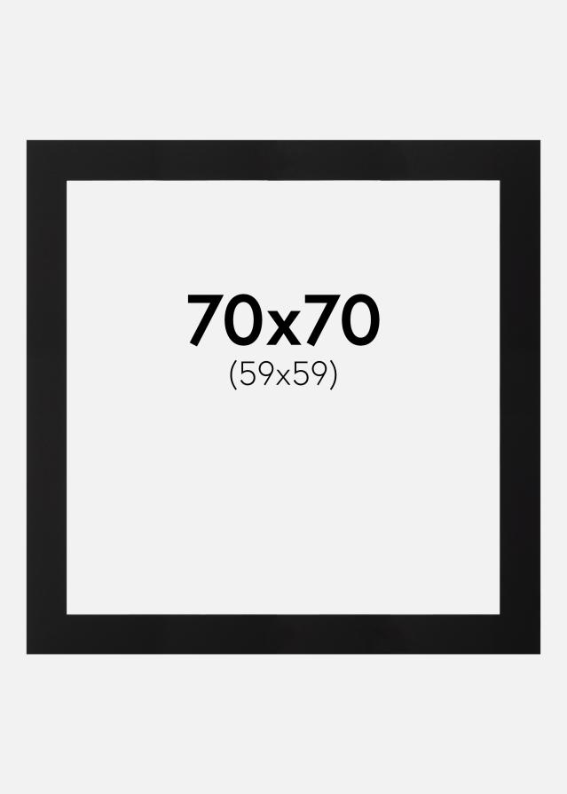 Paspartu Crno Crni unutarnji rub 70x70 cm (59x59)