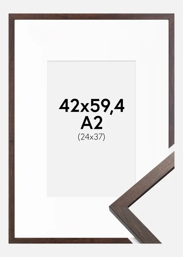 Okvir Trendy Orah 42x59,4 cm (A2) - Paspartu Bijelo 25x38 cm