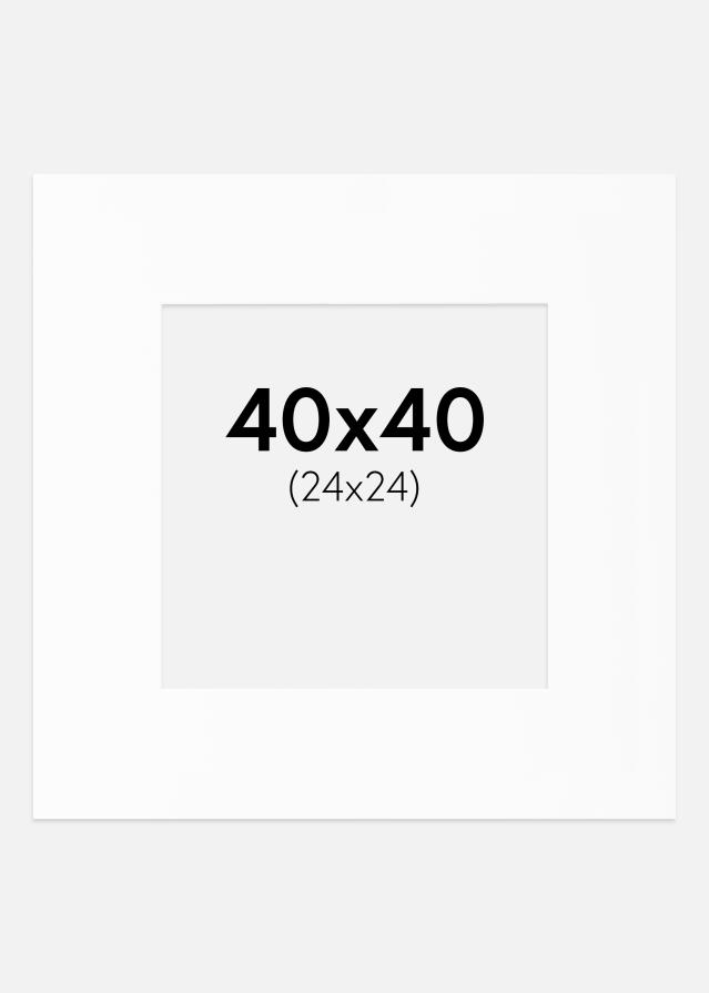 Paspartu Bijelo Standardni Bijeli unutarnji rub 40x40 cm (24x24)