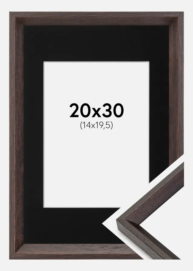 Okvir Globe Espresso 20x30 cm - Paspartu Crno 15x21 cm (A5)