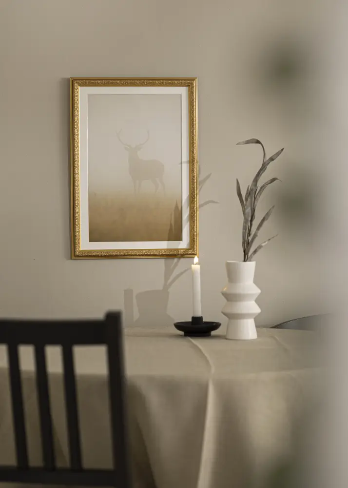 Okvir Nostalgia Zlato 30x60 cm - Paspartu Bijelo 22,7x50 cm