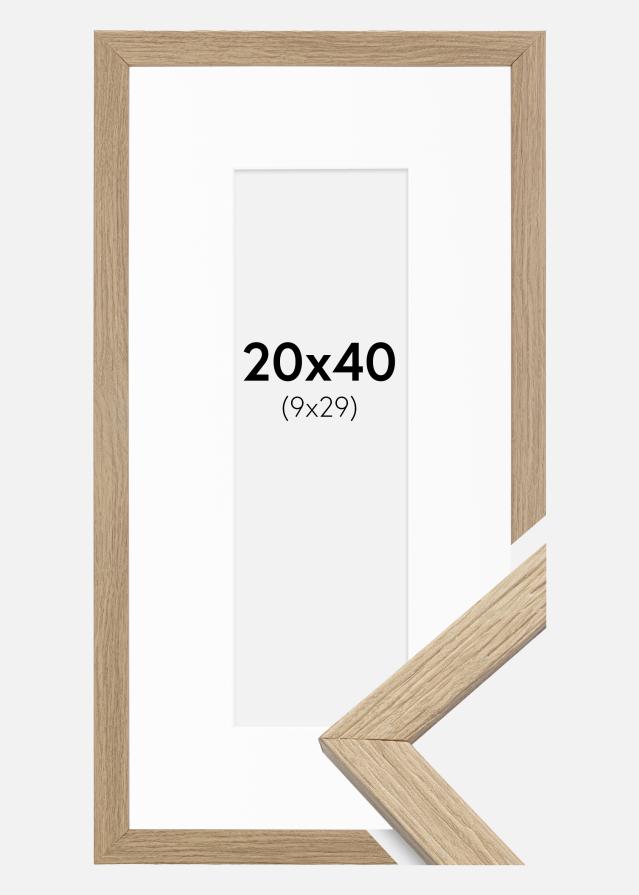 Okvir Profinjeni Hrast 20x40 cm - Paspartu Bijelo 10x30 cm