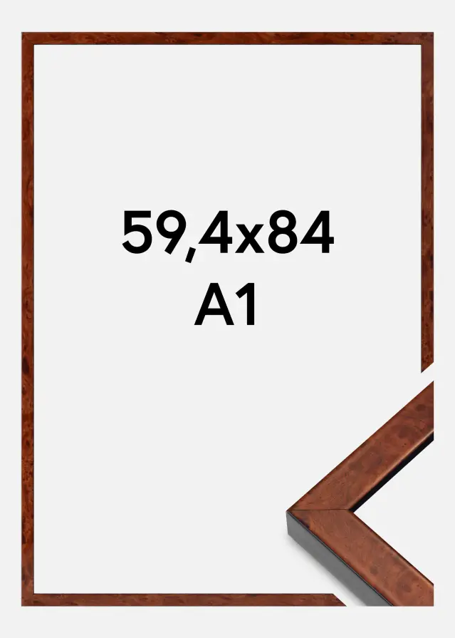 Okvir Hermes Akrilno staklo Burr Walnut 59,4x84 cm (A1)