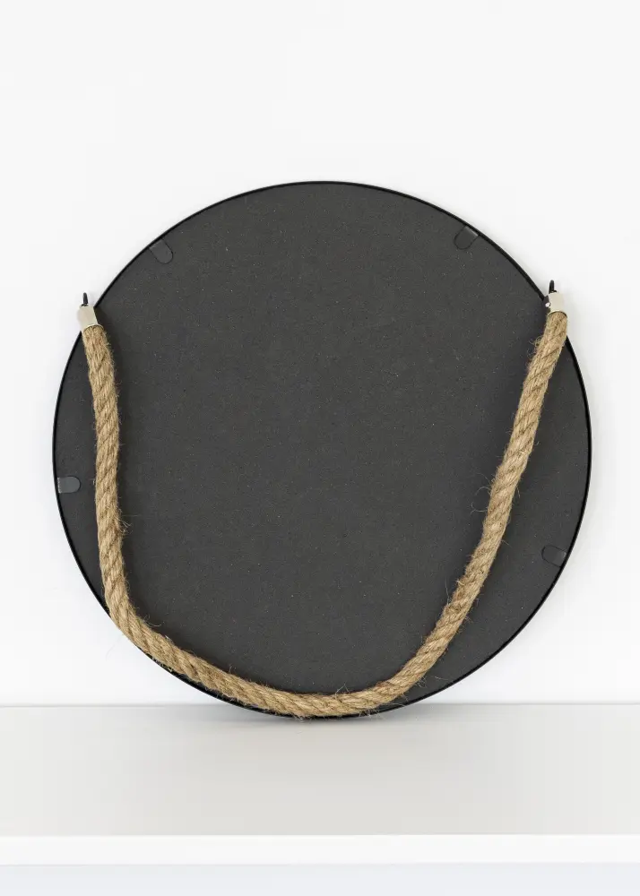 KAILA Okruglo Ogledalo Rope - Crno 30 cm Ø