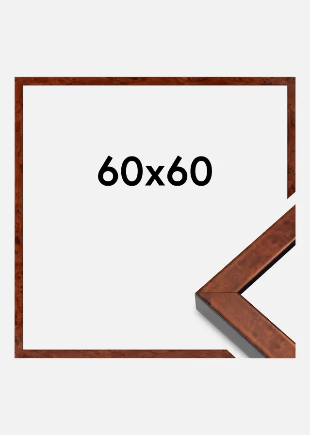 Okvir Hermes Akrilno staklo Burr Walnut 60x60 cm