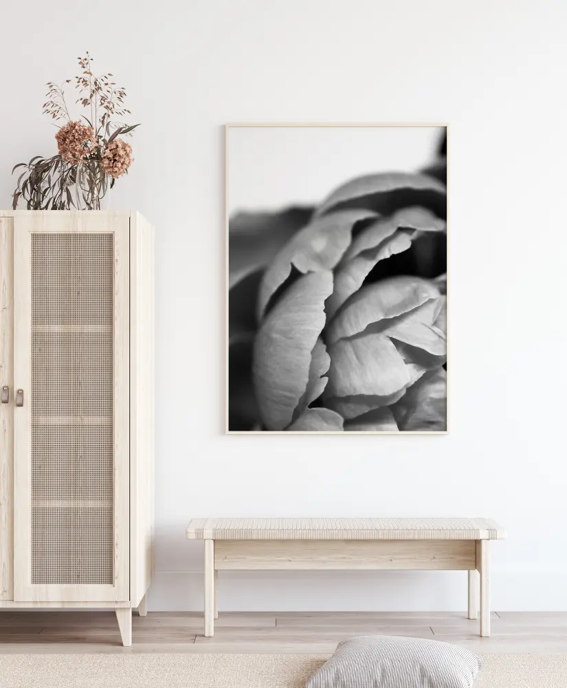 Peony B&W Plakat
