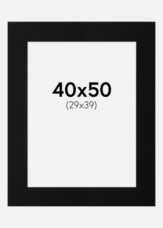 Paspartu Crno Standardni Bijeli unutarnji rub 40x50 cm (29x39)
