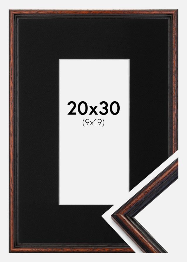 Okvir Horndal Orah 20x30 cm - Paspartu Crno 10x20 cm