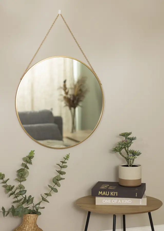 Okruglo Ogledalo Modern Deep Zlato 60 cm Ø
