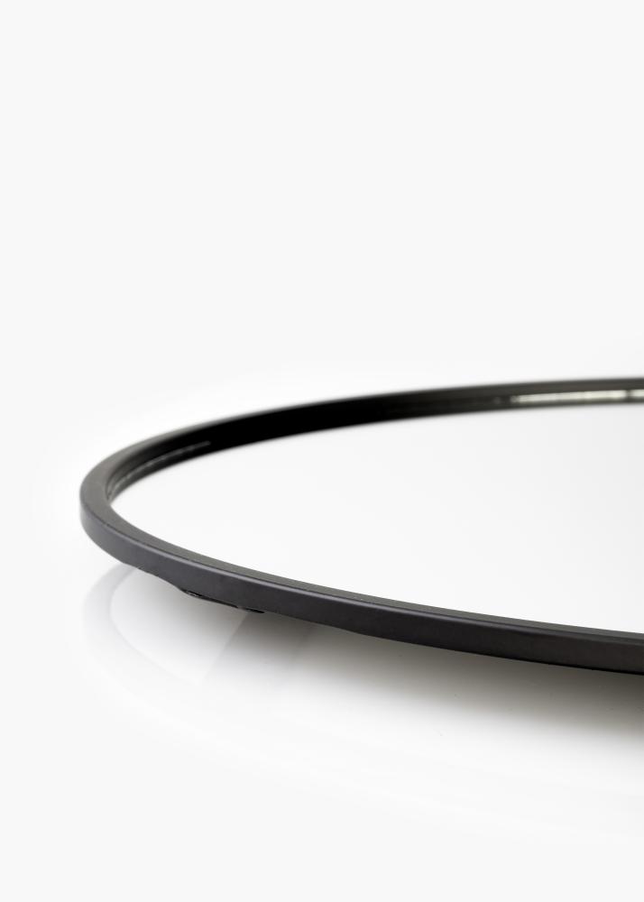 KAILA Okruglo Ogledalo sa Polica - Crno 35x55 cm