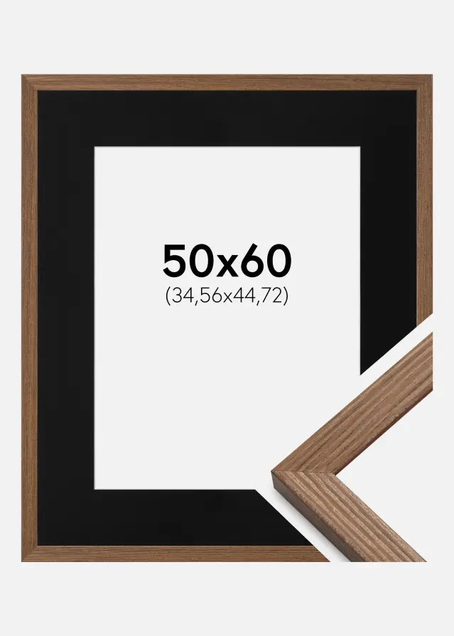 Okvir Fiorito Tamni Hrast 50x60 cm - Paspartu Crno 14x18 inches
