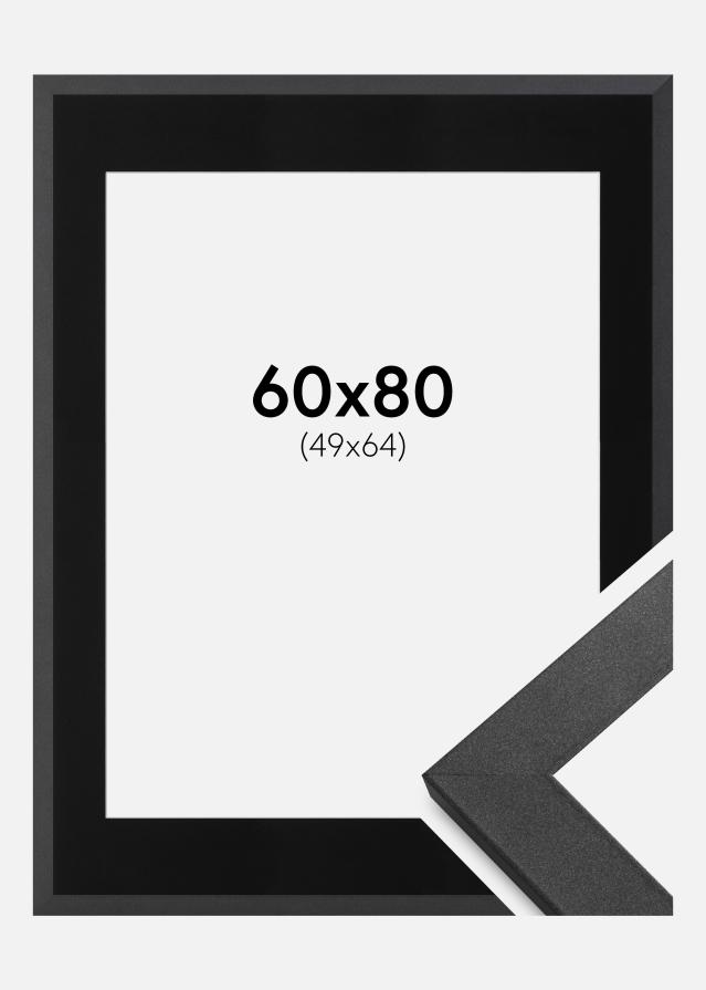 Okvir Graphite Wood 60x80 cm - Paspartu Crno 50x65 cm
