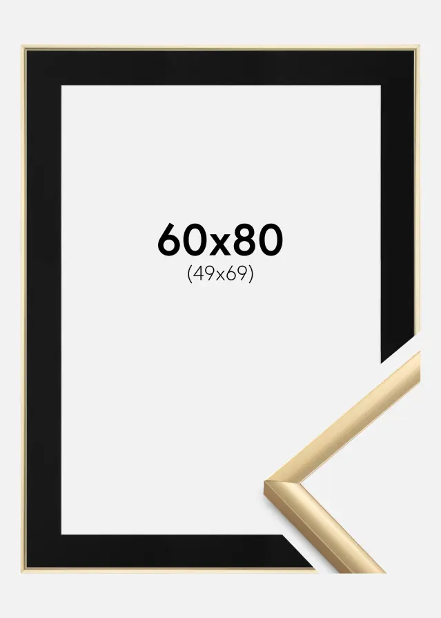 Okvir New Lifestyle Zlato 60x80 cm - Paspartu Crno 50x70 cm