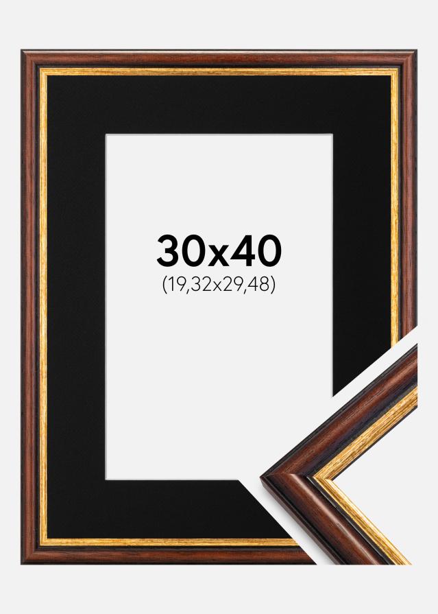 Okvir Siljan Smeđa 30x40 cm - Paspartu Crno 8x12 inches