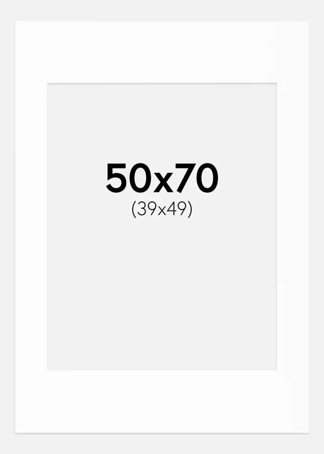 Paspartu Canson Bijelo Bijeli unutarnji rub 50x70 cm (39x49)