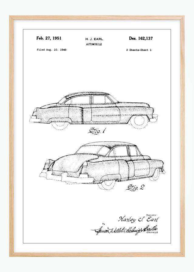 Patentni crtež - Cadillac u Plakat