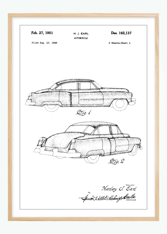 Patentni crtež - Cadillac u Plakat