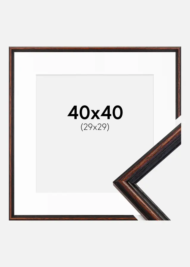 Okvir Horndal Orah 40x40 cm - Paspartu Bijelo 30x30 cm