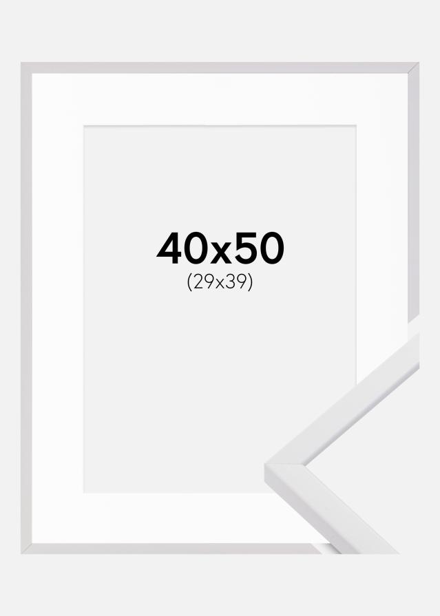 Okvir E-Line Bijelo 40x50 cm - Paspartu Bijelo 30x40 cm