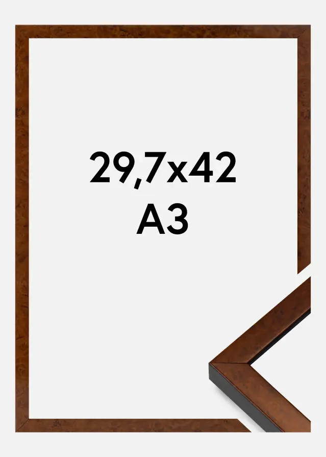 Okvir Ares Akrilno staklo Burr Walnut 29,7x42 cm (A3)