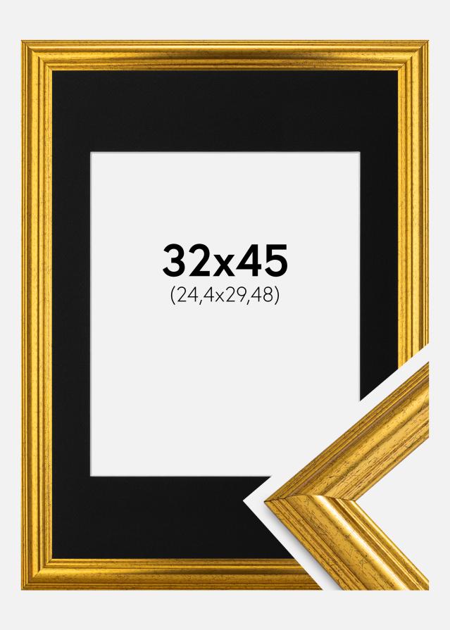 Okvir Västkusten Zlato 32x45 cm - Paspartu Crno 10x12 inches