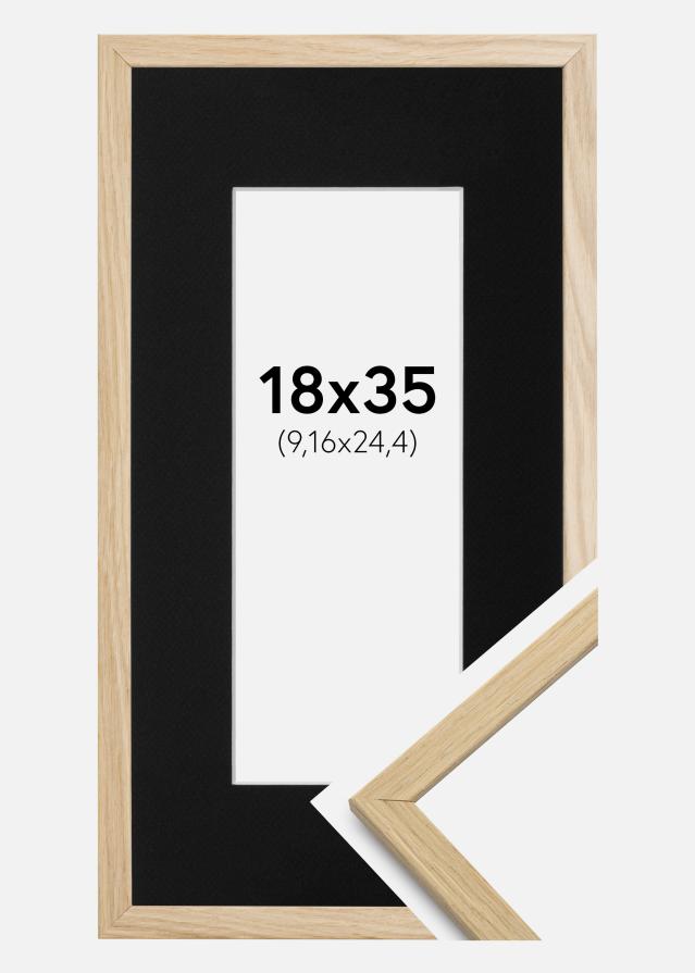 Okvir Edsbyn Hrast 18x35 cm - Paspartu Crno 4x10 inches