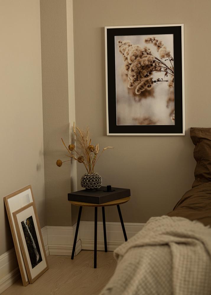 Okvir E-Line Bijelo 30x40 cm - Paspartu Crno 21x29,7 cm (A4)