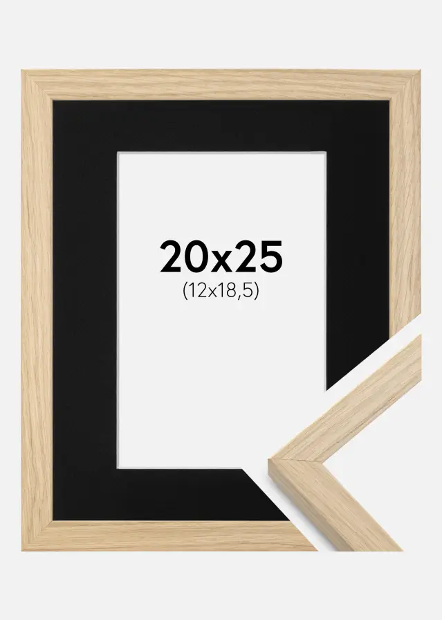Okvir Grimsåker Hrast 20x25 cm - Paspartu Crno 13x19,5 cm