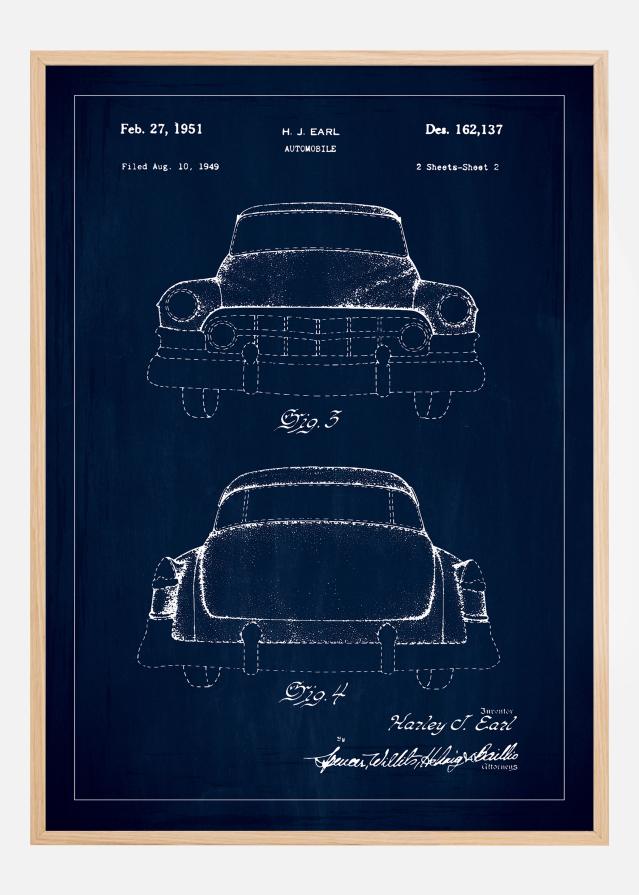 Patentni crtež - Cadillac II - Plava Plakat