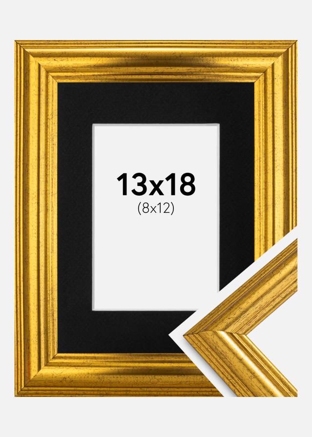 Okvir Västkusten Zlato 13x18 cm - Paspartu Crno 9x13 cm