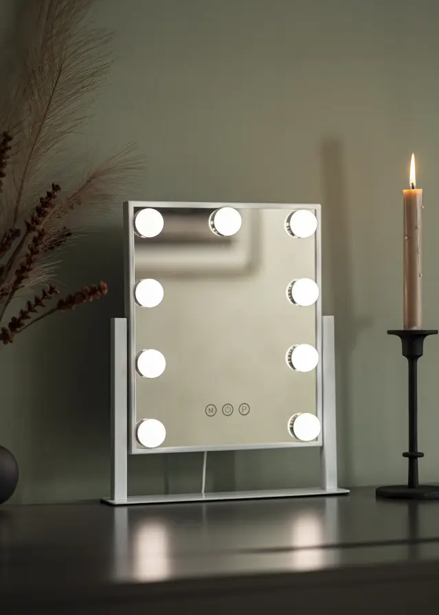 KAILA Kozmetičko ogledalo Hollywood 9 Bijelo 25x30 cm