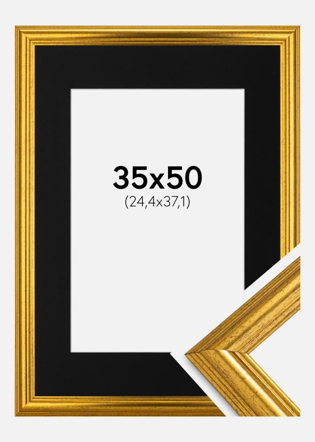 Okvir Västkusten Zlato 35x50 cm - Paspartu Crno 10x15 inches