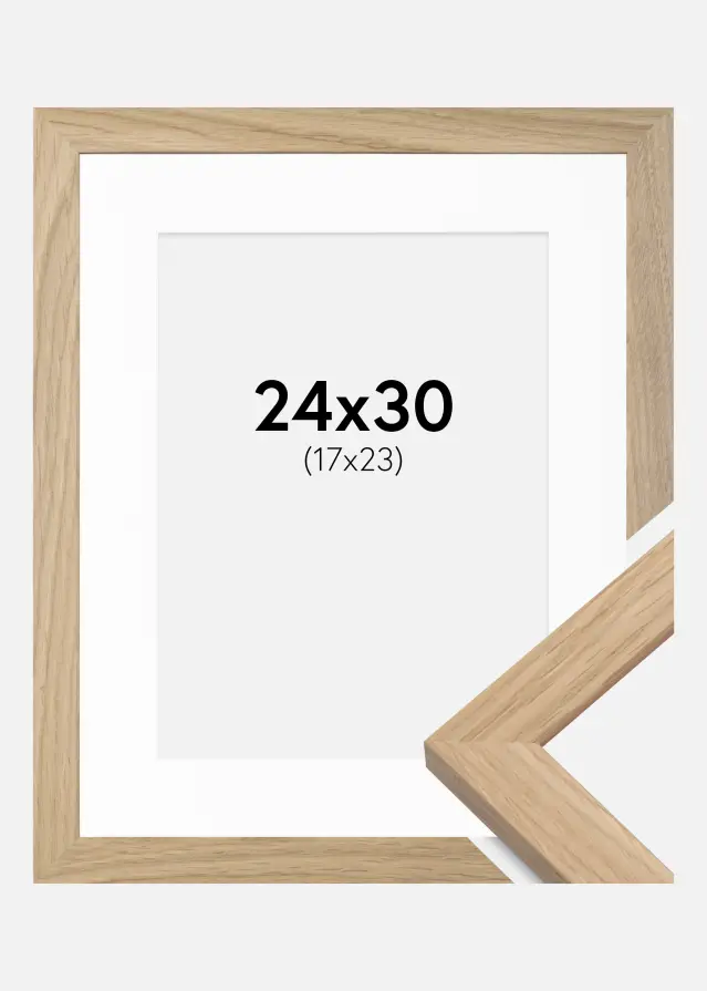 Okvir Oak Wood 24x30 cm - Paspartu Bijelo 18x24 cm