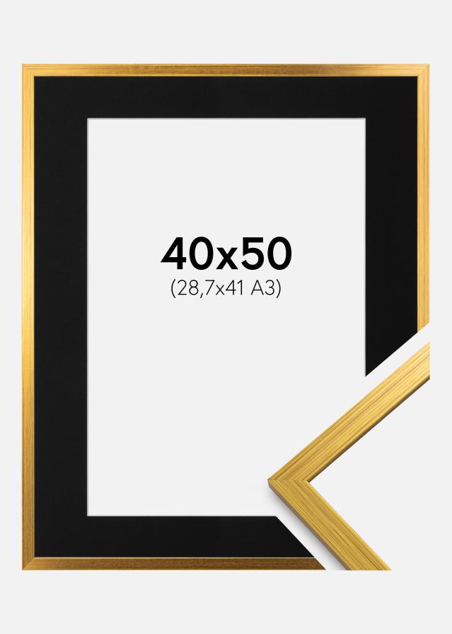 Okvir Edsbyn Zlato 40x50 cm - Paspartu Crno 29,7x42 cm (A3)