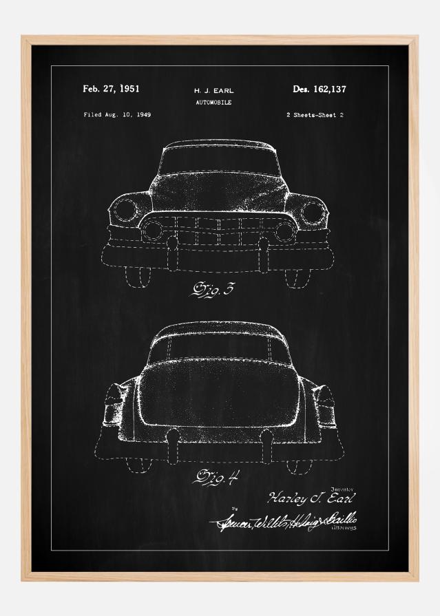 Patentni crtež - Cadillac II - Crno Plakat