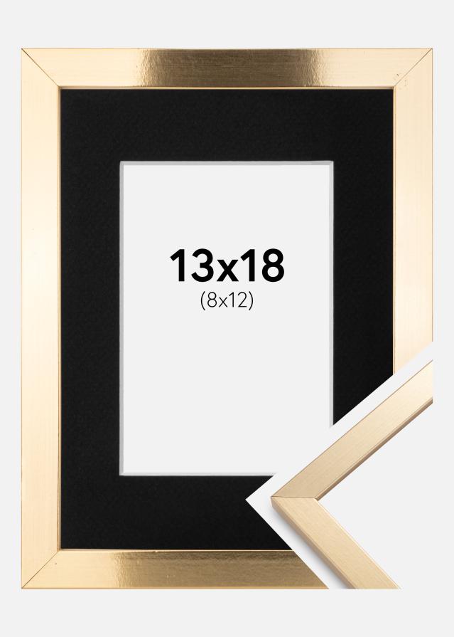 Okvir Trendy Zlato 13x18 cm - Paspartu Crno 9x13 cm
