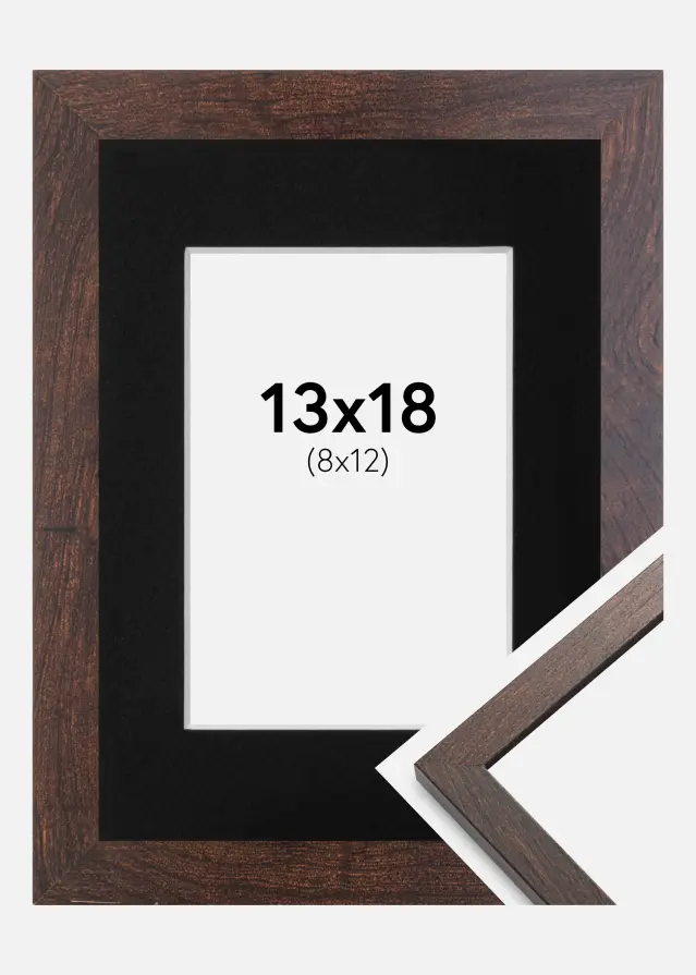 Okvir Trendy Orah 13x18 cm - Paspartu Crno 9x13 cm