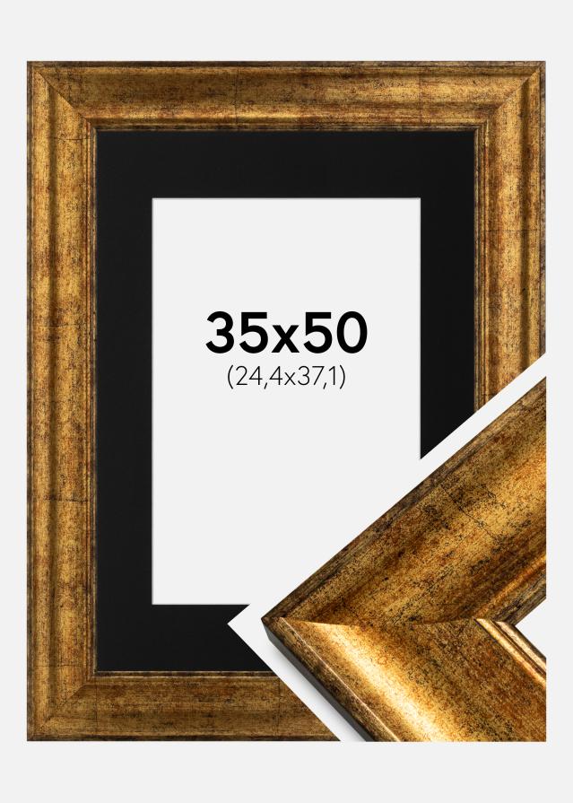 Okvir Saltsjöbaden Zlato 35x50 cm - Paspartu Crno 10x15 inches
