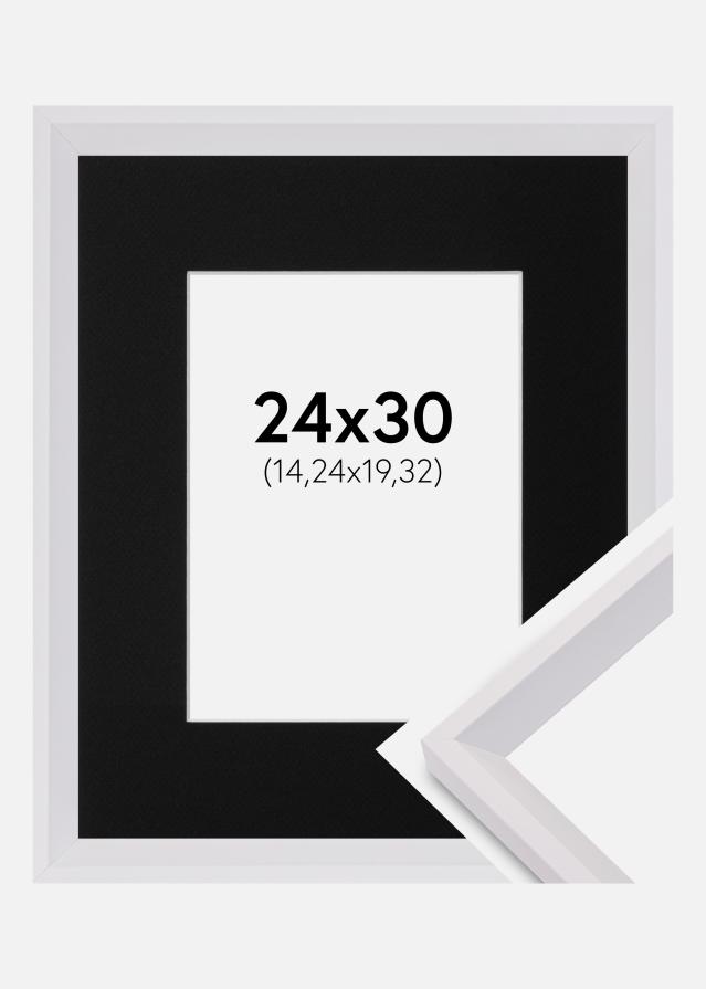 Okvir Globe Bijelo 24x30 cm - Paspartu Crno 6x8 inches
