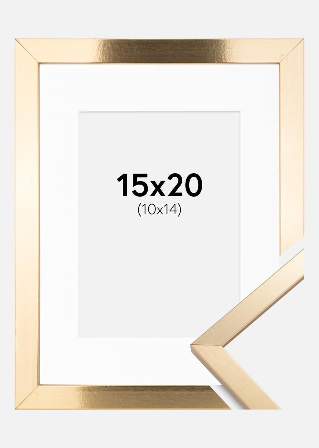 Okvir Trendy Zlato 15x20 cm - Paspartu Bijelo 11x15 cm