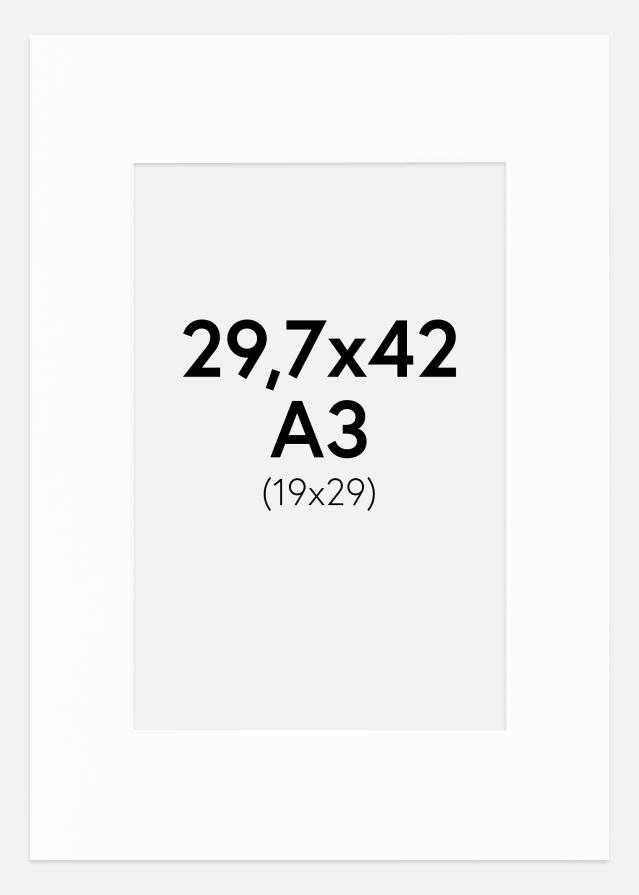 Paspartu Canson Bijelo Bijeli unutarnji rub 29,7x42 cm (19x29)