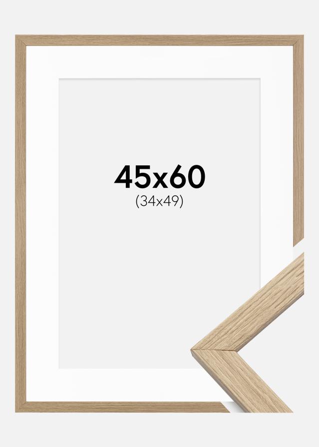 Okvir Profinjeni Hrast 45x60 cm - Paspartu Bijelo 35x50 cm
