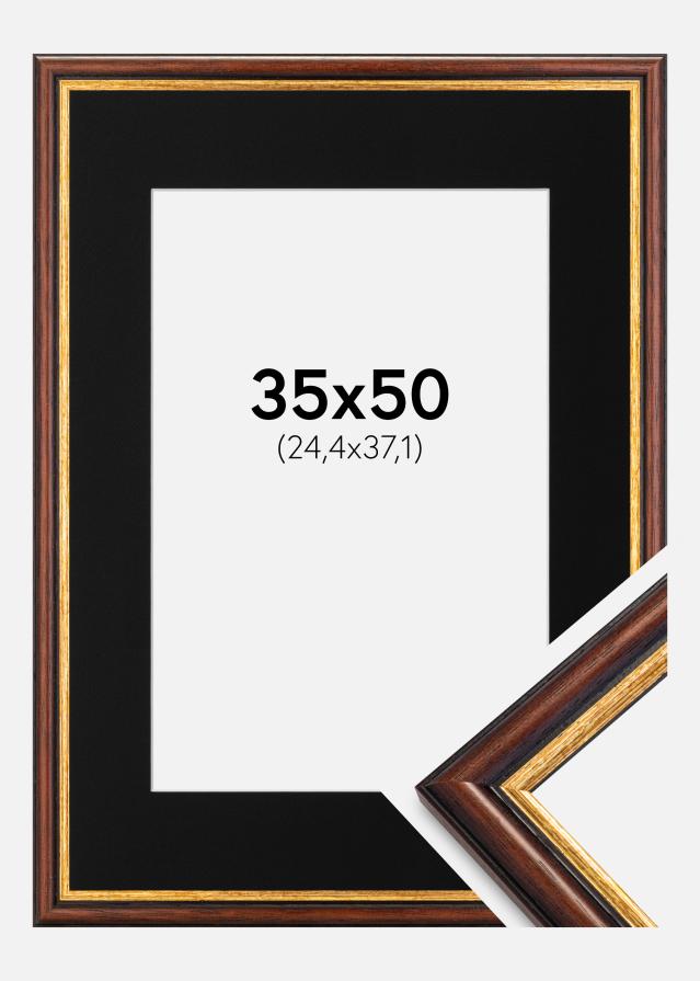 Okvir Siljan Smeđa 35x50 cm - Paspartu Crno 10x15 inches