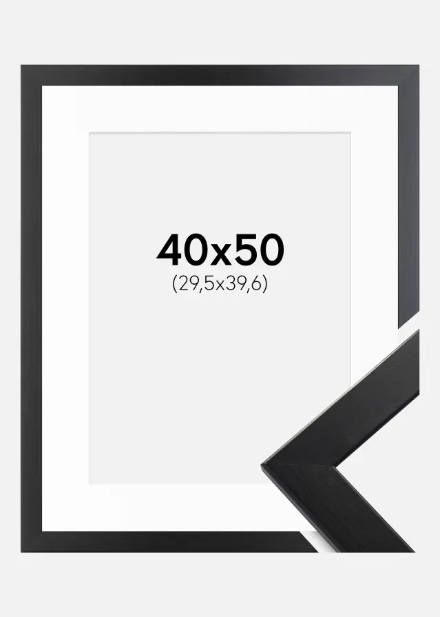 Okvir Trendline Crno 40x50 cm - Paspartu Bijelo 12x16 inches